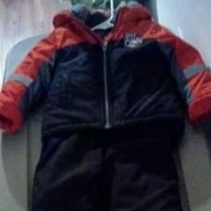 Toddler boys rescue snowsuit with bib